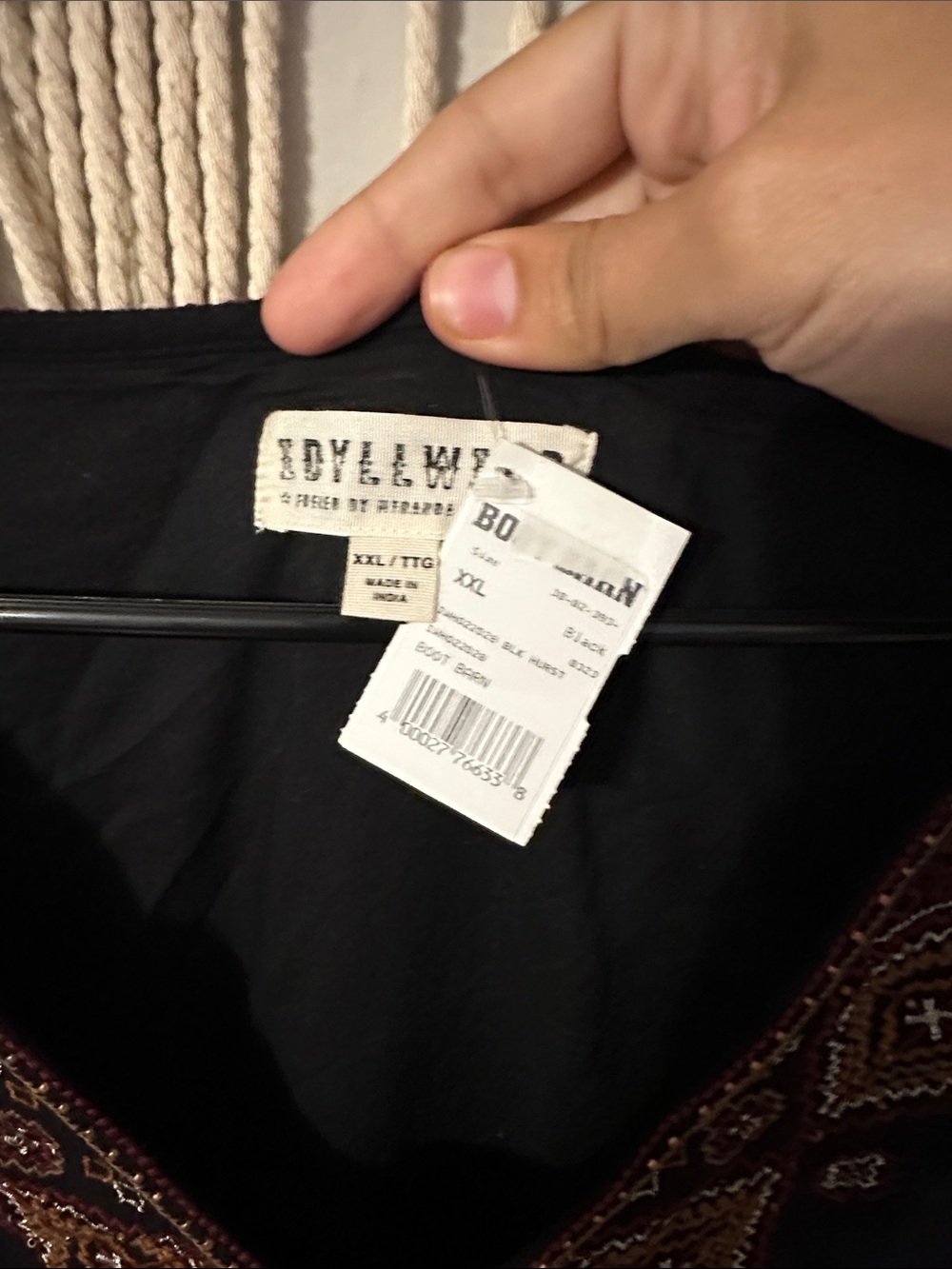 Idyllwind Black Long Sleeve Embroidered Boho Dress - Picture 2 of 5